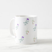 Minimale Florale Kaffeetasse Weiß (Vorderseite Links)