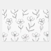 Minimale Florale Linienkunst Geschenkpapier Set (Vorderseite 2)