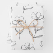 Minimale Florale Linienkunst Geschenkpapier Set (Beispiel)