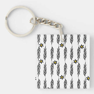 Minimale florale nahtlose moderne botanische Daisy Schlüsselanhänger