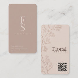 Minimale Floristin weiche Röte Elfenbein Blumen Zw Visitenkarte
