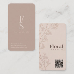 Minimale Floristin weiche Röte Elfenbein Blumen Zw Visitenkarte