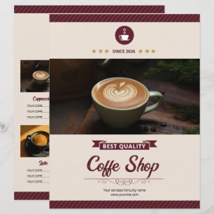 Minimale Flyervorlage für Coffeeshops