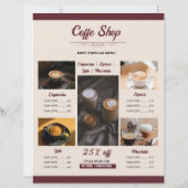 Minimale Flyervorlage für Coffeeshops (Rückseite)