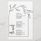 Minimale Foliage Arch Hochzeitsereignisse Zeitleis (Vorderseite)