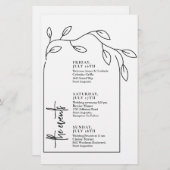 Minimale Foliage Arch Hochzeitsereignisse Zeitleis (Vorne/Hinten)