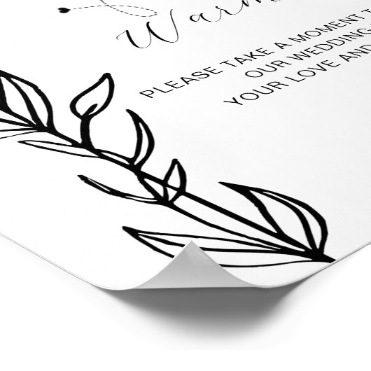 Minimale Foliage Arch Rings Erwärmung Hochzeitszei Poster (Ecke)