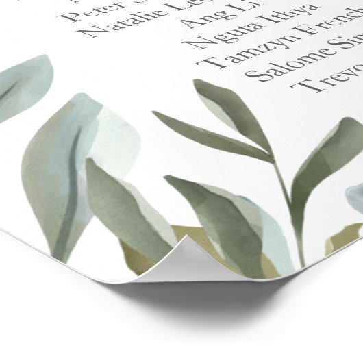 Minimale Foliage & Gold Geometric Terrarium Sitzpl Poster (Ecke)