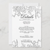 Minimale Foliage-Kalligrafie in einer Hochzeit Einladung (Rückseite)