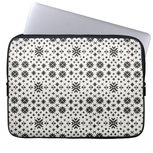 Minimale Folk-Geometrie Nahtloses Muster Laptopschutzhülle (Vorderseite)