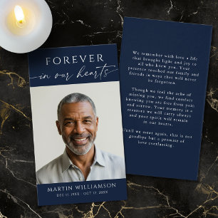 Minimale Forever Hearts Foto-Trauer-Gebetskarte