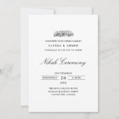 Minimale formale Kalligrafie-Script Nikah-Zeremoni Einladung (Vorderseite)