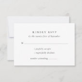Minimale formale klassische Hochzeitskarte RSVP Karte (Vorderseite)