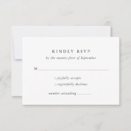 Minimale formale klassische Hochzeitskarte RSVP Karte