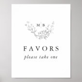 Minimale formale Monogramm-Gastgeschenke Hochzeite Poster (Vorne)