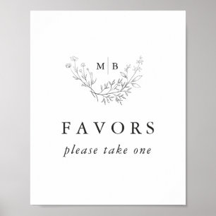 Minimale formale Monogramm-Gastgeschenke Hochzeite Poster