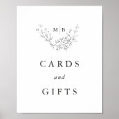 Minimale formale Monogramm-Hochzeitskarten und Ges Poster (Vorne)