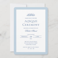 Minimale formelle Baby Boy Blue Rahmen Aqiqah Zere