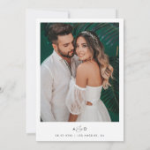 Minimale Foto Ampersand Monogramm Kalender Hochzei Save The Date (Rückseite)