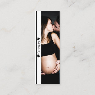 Minimale Foto-Baby-Shower-Geschenkeliste Einlage Mini Visitenkarte