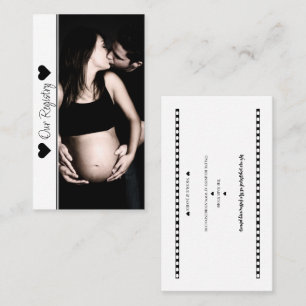 Minimale Foto Baby Shower Registrierungseinlage Visitenkarte