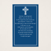 Minimale Foto Beerdigung keltische Gebetskarte Roy (Rückseite)