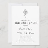 Minimale Foto-Feier der Lebensbeerdigung Einladung (Vorderseite)