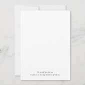 Minimale Foto-Feier zur Beerdigung von Leben Einladung (Rückseite)