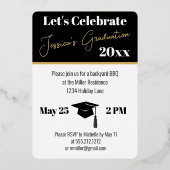 Minimale Foto Graduation Party Folieneinladung (Rückseite)