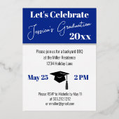 Minimale Foto Graduation Party Folieneinladung (Rückseite)