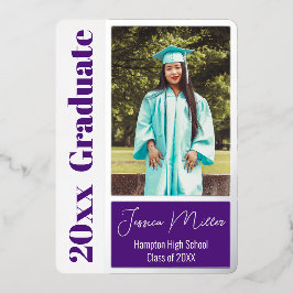 Minimale Foto Graduation Party Folieneinladung