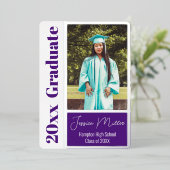 Minimale Foto Graduation Party Folieneinladung (Stehend vorne)