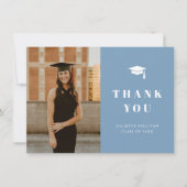 Minimale Foto-Graduationspartei Dankeskarte (Vorderseite)