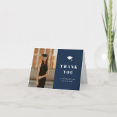 Minimale Foto-Graduationspartei Dankeskarte (Vorderseite)