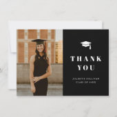 Minimale Foto-Graduationspartei Dankeskarte (Vorderseite)