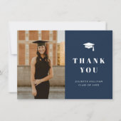 Minimale Foto-Graduationspartei Dankeskarte (Vorderseite)