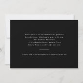 Minimale Foto-Graduationspartei Einladung (Rückseite)