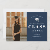 Minimale Foto-Graduationspartei Einladung (Vorderseite)