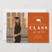 Minimale Foto-Graduationspartei Einladung (Vorderseite)