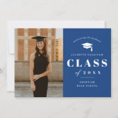 Minimale Foto-Graduationspartei Einladung (Vorderseite)