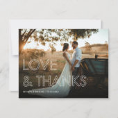 Minimale Foto-Hochzeit Dankeskarte (Vorderseite)