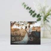 Minimale Foto-Hochzeit Dankeskarte (Stehend Vorderseite)