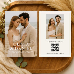 Minimale Foto-Hochzeit Elegant Modern  Einladung