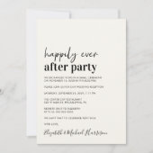 Minimale Foto Hochzeit Empfang Creme Einladung (Vorderseite)