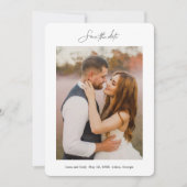 Minimale Foto-Hochzeit Save The Date (Vorderseite)