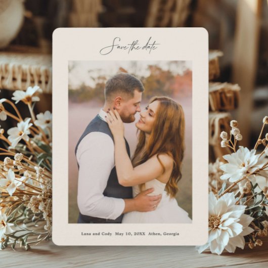 Minimale Foto-Hochzeit Save The Date