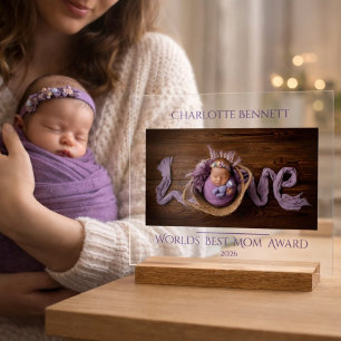 Minimale Foto Muttertagsgeschenk Neue Mutter Ausze Acrylschild