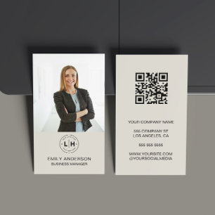 Minimale Foto-QR-Foto-Profi-Visitenkarte Visitenkarte