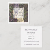 Minimale Foto-Rahmen und elegante Skripte Quadratische Visitenkarte (Vorne/Hinten)