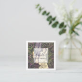 Minimale Foto-Rahmen und elegante Skripte Quadratische Visitenkarte (Stehend Vorderseite)